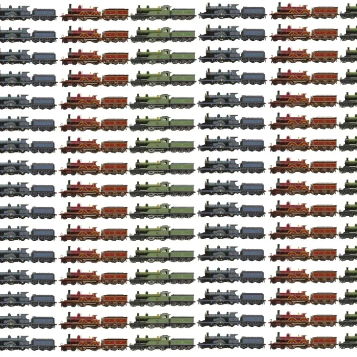 Framed Print : Repeating Pattern - Steam Engines Framed Print : Repeating Pattern - Steam Engines