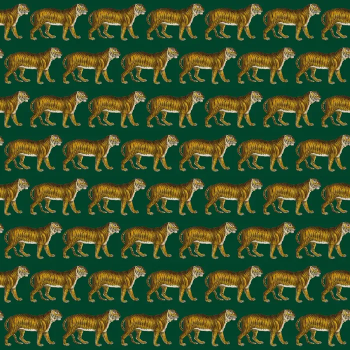 Framed Print : Repeating Pattern - Tigers - dark green background Framed Print : Repeating Pattern - Tigers - dark green background