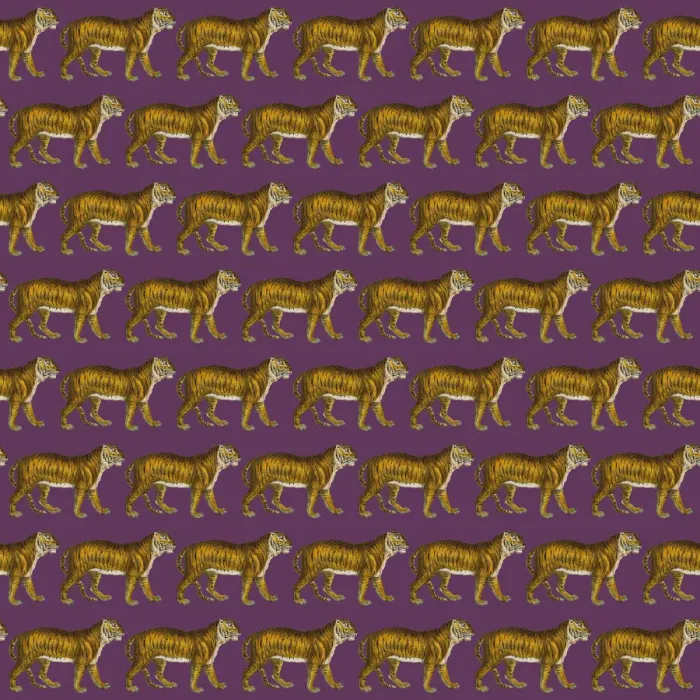 Framed Print : Repeating Pattern - Tigers - purple background Framed Print : Repeating Pattern - Tigers - purple background