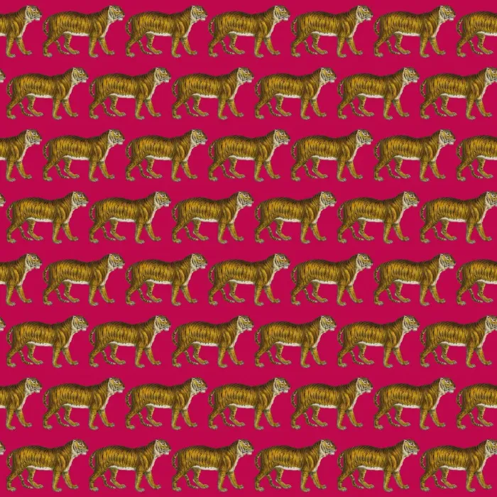 Framed Print : Repeating Pattern - Tigers - red background Framed Print : Repeating Pattern - Tigers - red background