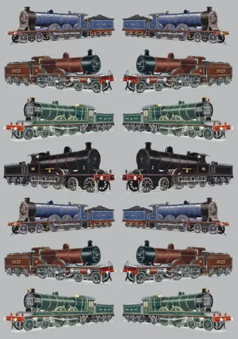 Framed Print : Repeating Pattern - Train / Steam Engine Framed Print : Repeating Pattern - Train / Steam Engine