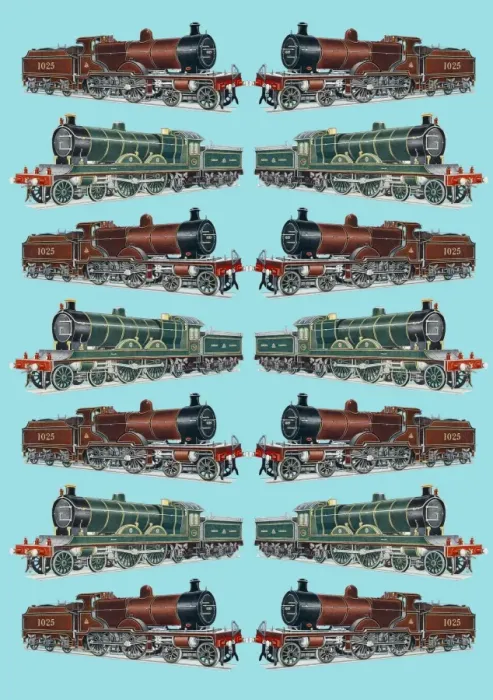 Framed Print : Repeating Pattern - Train / Steam Engine Framed Print : Repeating Pattern - Train / Steam Engine