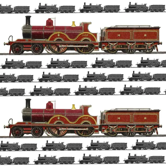 Framed Print : Repeating Pattern - Train / Steam Engine Framed Print : Repeating Pattern - Train / Steam Engine