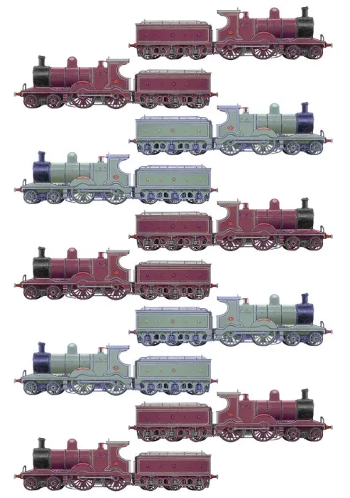Framed Print : Repeating Pattern - Train / Steam Engine Framed Print : Repeating Pattern - Train / Steam Engine