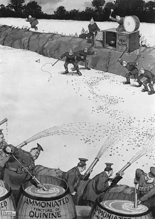 Framed Print : Repelling a Flu Assault by Heath Robinson Framed Print : Repelling a Flu Assault by Heath Robinson