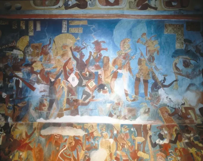 Framed Print : Replica of the Mayan wall paintings placed in Bonampak Framed Print : Replica of the Mayan wall paintings placed in Bonampak