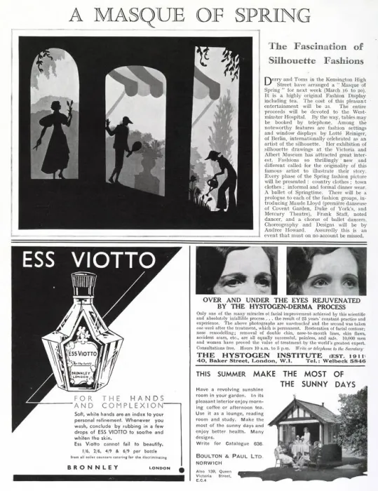 Framed Print : Report in The Tatler about a fashion event for spring fashions with settings Framed Print : Report in The Tatler about a fashion event for spring fashions with settings