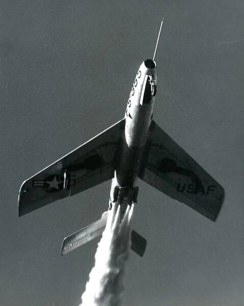 Republic F-84F Thunderstreak takes off assisted by four ?