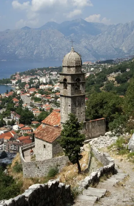 Framed Print : REPUBLIC OF MONTENEGRO. KOTOR. Partial view of the city alon Framed Print : REPUBLIC OF MONTENEGRO. KOTOR. Partial view of the city alon