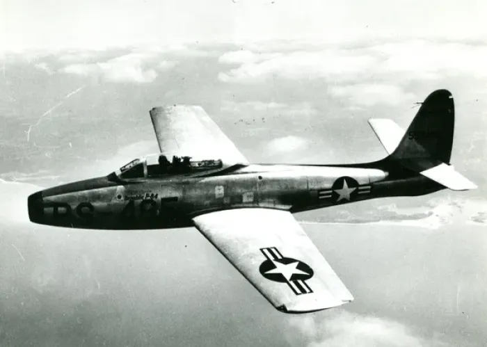 Framed Print : Republic YP-84A Thunderjet, 45-59485 Framed Print : Republic YP-84A Thunderjet, 45-59485