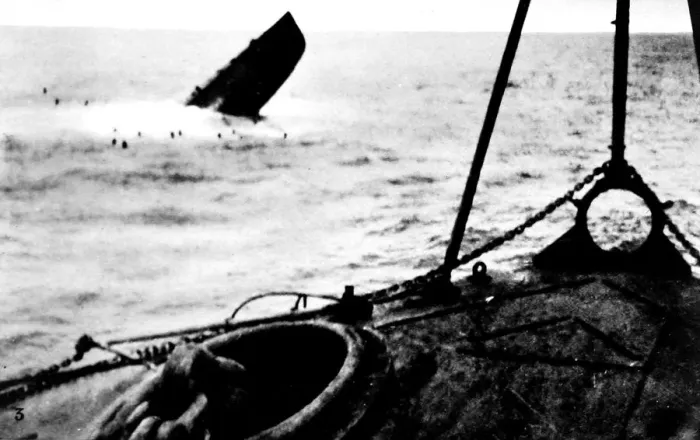 Framed Print : Republican Submarine B. 6 sinking off Corunna; Spanish Civi