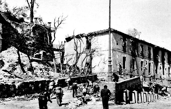 Republican Troops attacking the Alcazar, Toledo; Spanish Civ
