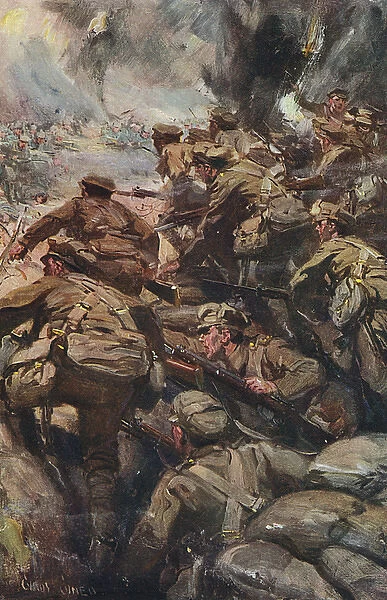 Repulsing a frontal attack, WWI by Cyrus Cuneo