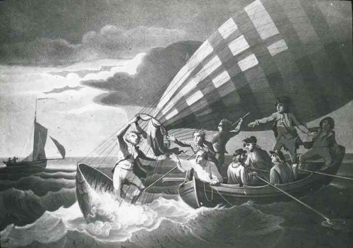 Framed Print : The rescue of Major Money off Yarmouth, July 22, 1785 Framed Print : The rescue of Major Money off Yarmouth, July 22, 1785