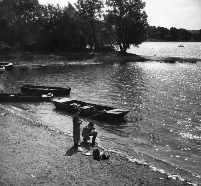 Framed Print : Reservoir Anglers Framed Print : Reservoir Anglers