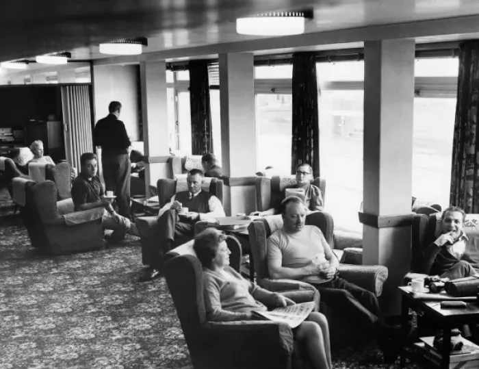 Framed Print : Residents in lounge, Convalescent Police Seaside Home, Hove Framed Print : Residents in lounge, Convalescent Police Seaside Home, Hove
