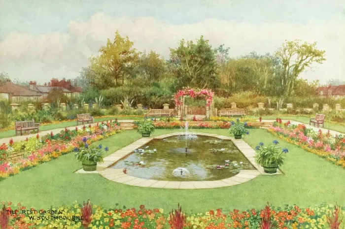 Framed Print : Rest Garden, Southbourne, Dorset Framed Print : Rest Garden, Southbourne, Dorset