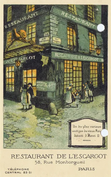 Restaurant de L'Escargot, Paris Print, 1920s. Art Prints, Posters