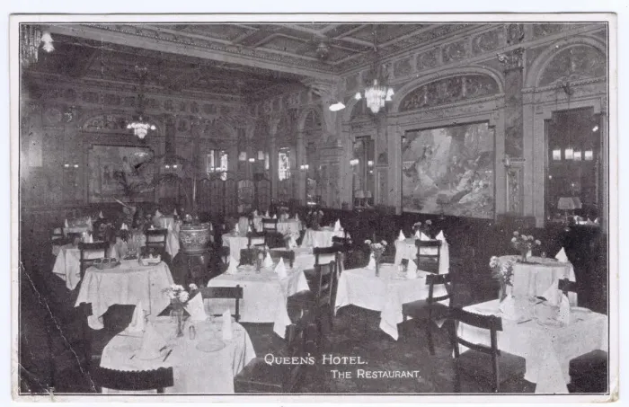 Framed Print : Restaurant at the Queens Hotel, Leicester Square, London Framed Print : Restaurant at the Queens Hotel, Leicester Square, London