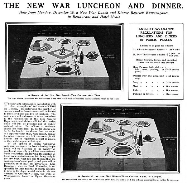 Restaurant restrictions during WW1