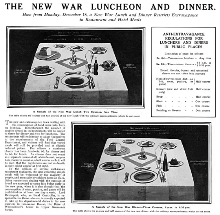 Framed Print : Restaurant restrictions during WW1 Framed Print : Restaurant restrictions during WW1