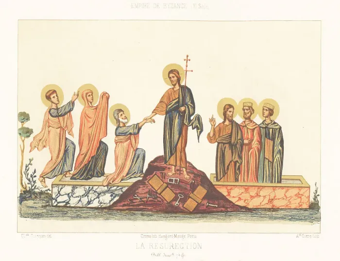 Framed Print : Resurrection of Christ in Byzantine costume, 11th century Framed Print : Resurrection of Christ in Byzantine costume, 11th century