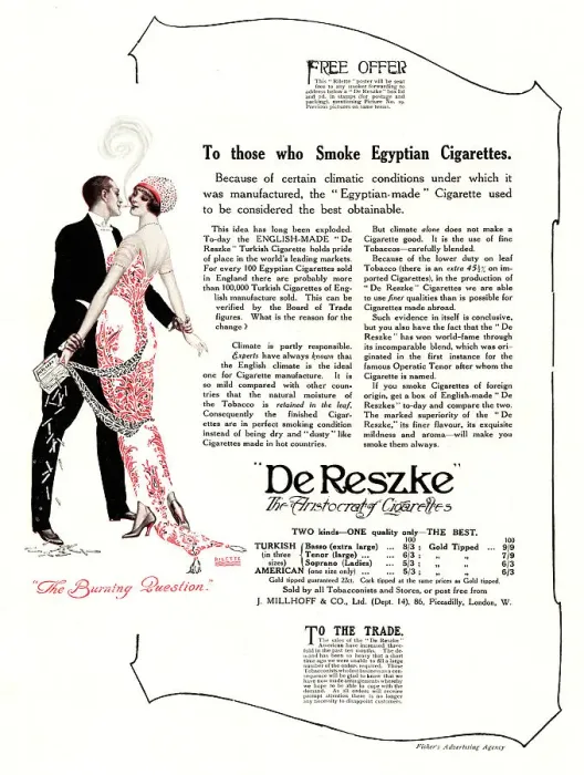 Framed Print : De Reszke Advertisement Framed Print : De Reszke Advertisement