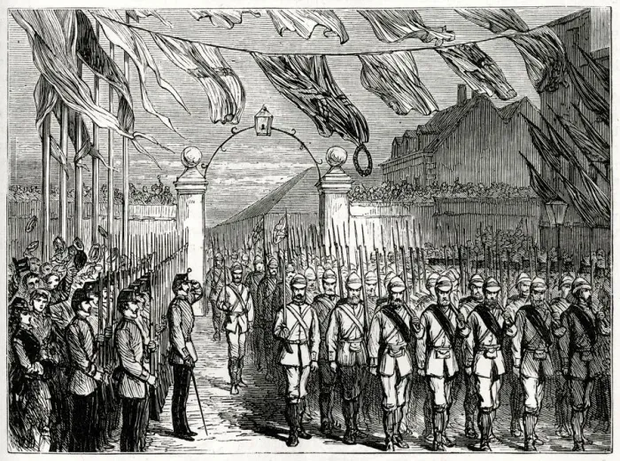 Framed Print : Return of the troops from serving in the Third Anglo-Ashanti War or First Ashanti Framed Print : Return of the troops from serving in the Third Anglo-Ashanti War or First Ashanti