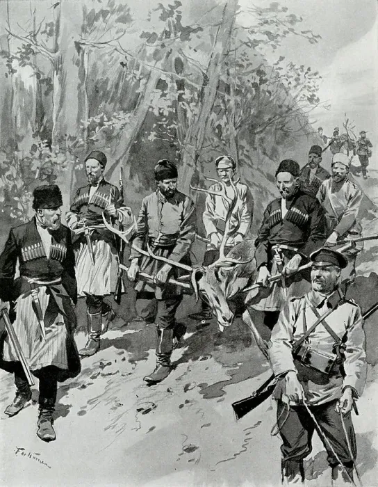 Framed Print : Returning from a hunt in the Caucasus Framed Print : Returning from a hunt in the Caucasus