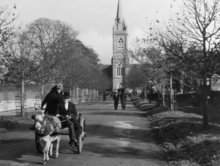 Framed Print : Returning from Mass Framed Print : Returning from Mass