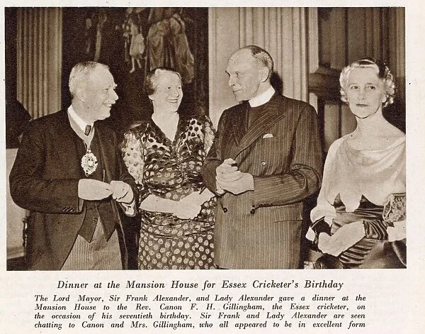 The Rev. Canon Frank H. Gillingham and Mrs Gillingham with the Lord Mayor of London Sir