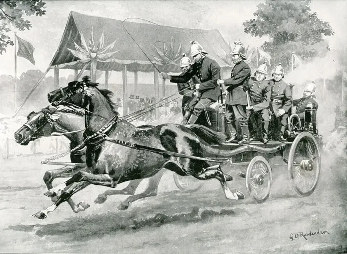 Framed Print : Review of Fire Brigade - Clapham Common Framed Print : Review of Fire Brigade - Clapham Common