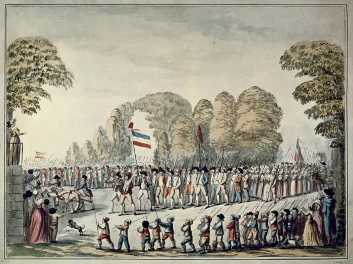 Framed Print : Revolutionary procession. Etienne Bericourt, ca Framed Print : Revolutionary procession. Etienne Bericourt, ca