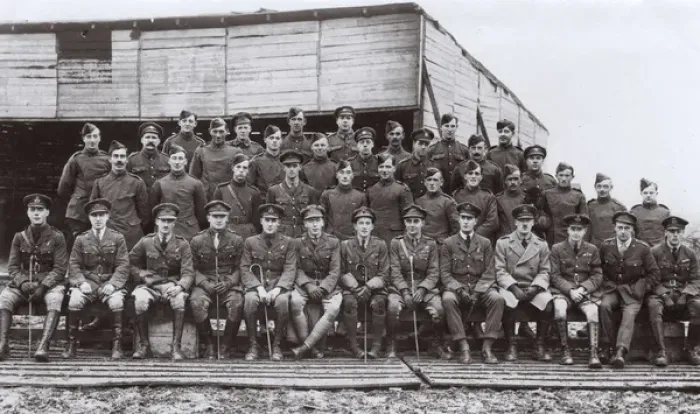 Framed Print : RFC group photo, Northern France, WW1 Framed Print : RFC group photo, Northern France, WW1
