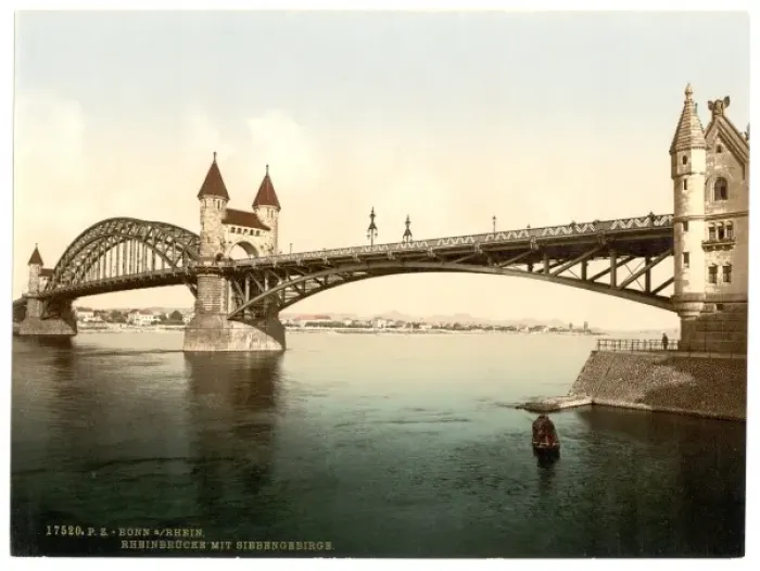 Framed Print : Rhine Bridge and Siebengebirge, Germany Framed Print : Rhine Bridge and Siebengebirge, Germany