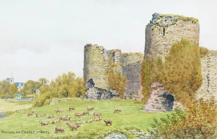 Framed Print : Rhuddlan Castle, near Rhyl, North Wales Framed Print : Rhuddlan Castle, near Rhyl, North Wales