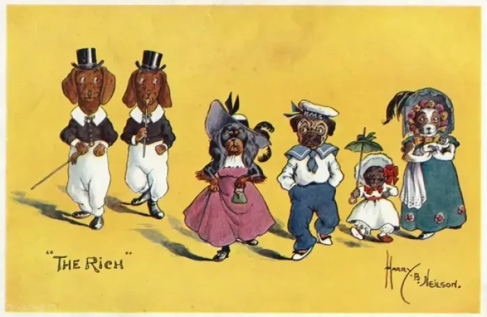 Framed Print : The Rich -- dogs in their best clothes Framed Print : The Rich -- dogs in their best clothes