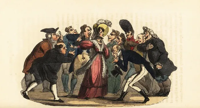 Framed Print : A rich widow besieged by suitors Framed Print : A rich widow besieged by suitors