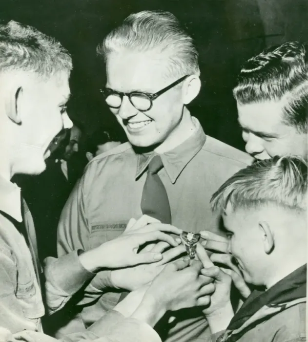 Framed Print : Rich Wotherspoon with other blind boy scouts Framed Print : Rich Wotherspoon with other blind boy scouts