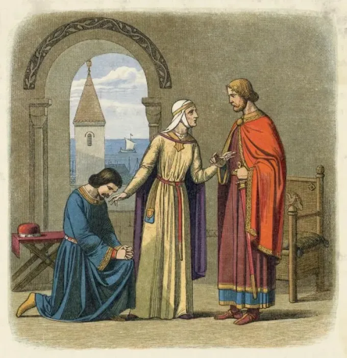 Framed Print : Richard I Pardons John Framed Print : Richard I Pardons John