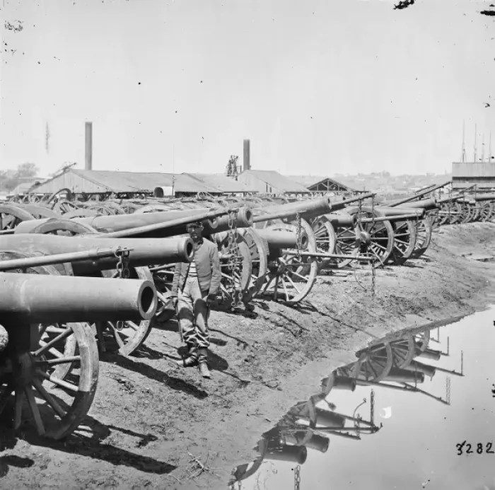 Framed Print : Richmond, Va. Captured siege guns at Rocketts; different vie Framed Print : Richmond, Va. Captured siege guns at Rocketts; different vie