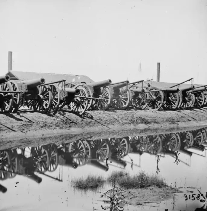 Framed Print : Richmond, Va. Captured siege guns at Rocketts; different vie Framed Print : Richmond, Va. Captured siege guns at Rocketts; different vie