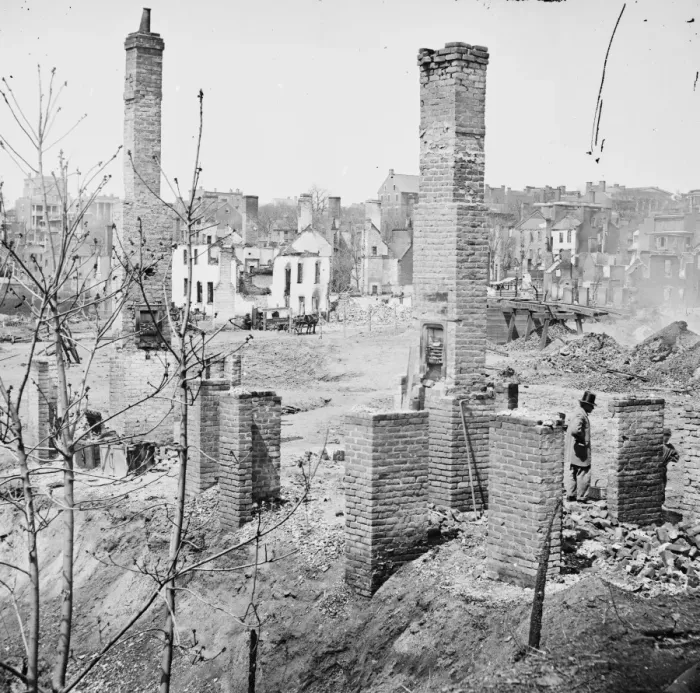 Framed Print : Richmond, Va. Chimneys standing in the burned district Framed Print : Richmond, Va. Chimneys standing in the burned district