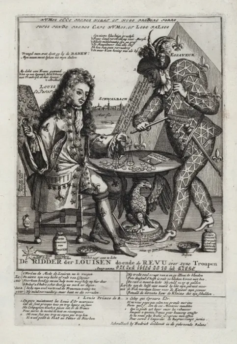 Framed Print : De ridder der Louisen doende de revu over zyne troupen Framed Print : De ridder der Louisen doende de revu over zyne troupen