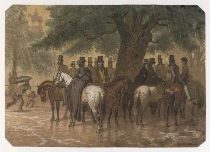 Framed Print : Riders Shelter from Rain Framed Print : Riders Shelter from Rain