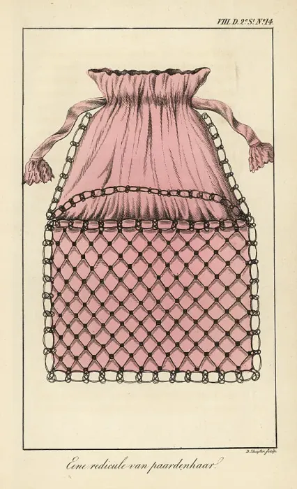 Framed Print : A ridicule or drawstring purse in a net of woven horsehair Framed Print : A ridicule or drawstring purse in a net of woven horsehair