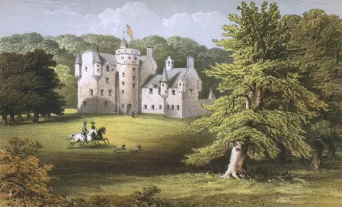 Framed Print : Riding Through Grounds of Largie Castle Scotland Framed Print : Riding Through Grounds of Largie Castle Scotland