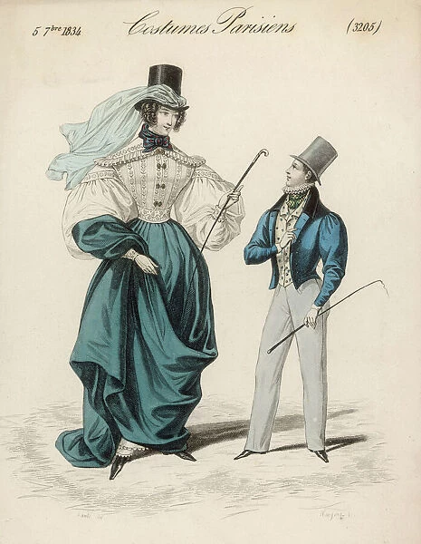 Riding Habits 1834. Riding habits. Woman: imbecile sleeves