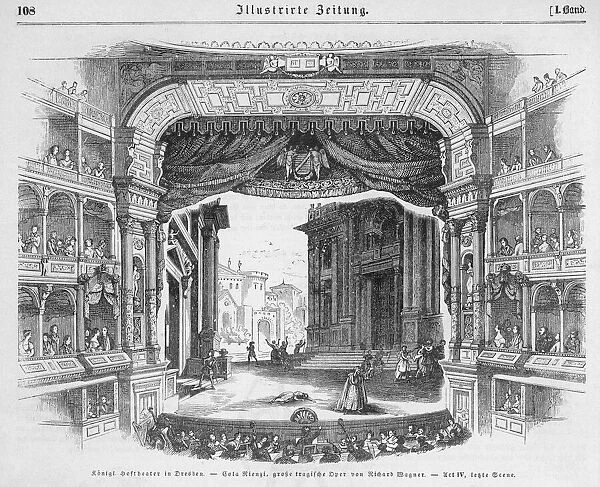 Rienzi, act 4. Rienzi, performed at the Hoftheater, Dresden. The final scene of Act 4