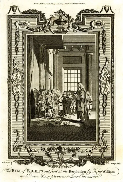 Framed Print : Bill of Rights ratified before Coronation of William & Mary Framed Print : Bill of Rights ratified before Coronation of William & Mary